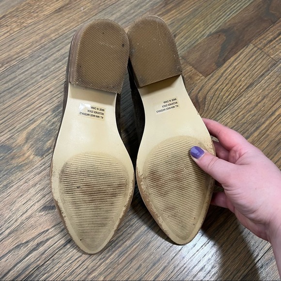 Chain Toe Ankle Booties Bohemian Edgy Faux Leather Suede Brown 8.5 - Picture 6 of 10